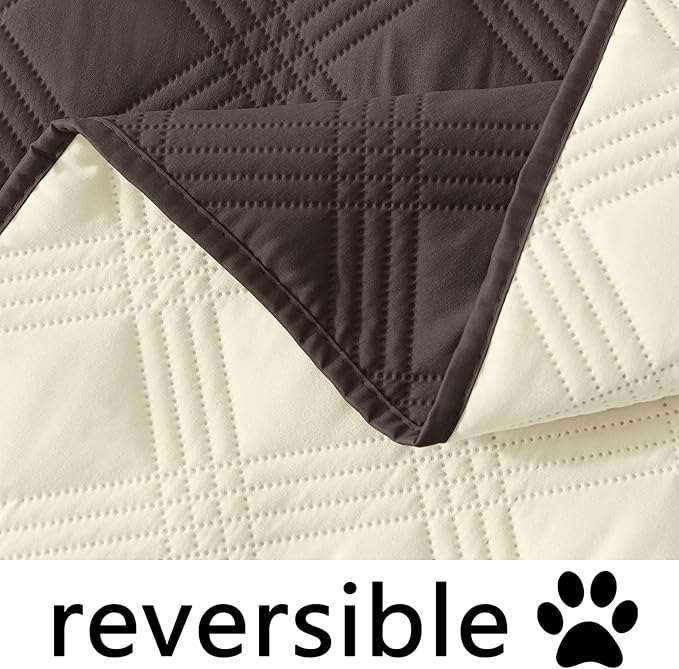 hyha Waterproof Dog Blanket, Reversible Pet Bed Blanket, Soft Sofa Couch Cover for Dogs Washable, Waterproof Pet Couch Covers for Sofa Puppy Cats Furniture Protector(30"x53", Chocolate/Beige)