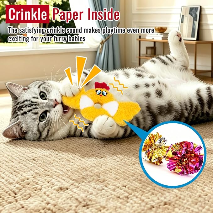 Retro Shaw Cat Toys Birds Catnip Chew Toys for Indoor Cats Kittens 3 Pack - Image 3