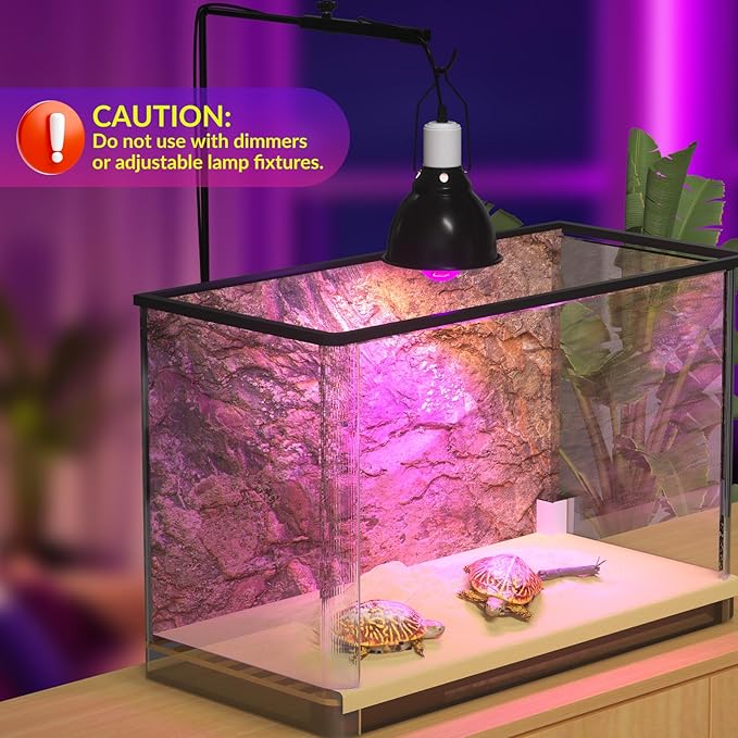 Lustaled Reptile Heat Lamp Bulbs-50W Reptile Night Heat Bulb E26 Terrarium Heat Lamp Simulate Natural Moon Purple Light for Snake Bearded Dragon Leopard Gecko Lizard Chameleon Tortoise -2Pack