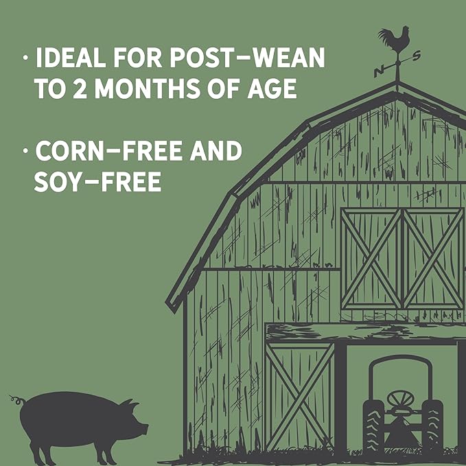 New Country Organics | Swine 16% Protein Feed for Growing Hogs and Swine | Corn-Free and Soy-Free | Certified Organic and Non-GMO | 40 lbs