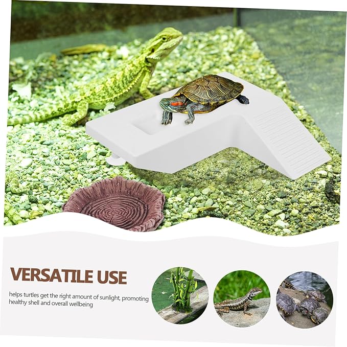 Tortoise Basking Platform Climbing Ramp Medium Turtle Terrace for Aquatic Habitat Promotes Sunbathing and Health Easy Setup for Turtle Tanks
