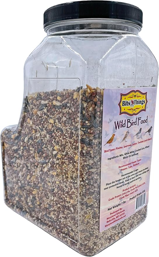 Bits N Things Wild Bird Food | Made in USA & All Season | (7 lbs., Value Feed Mix)