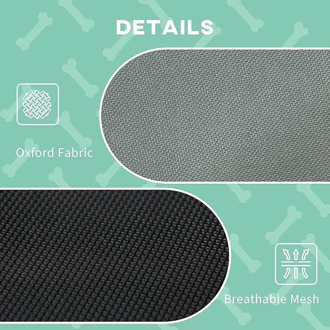 Pawhut Elevated Cooling Dog Bed Cot w/ Canopy Shade - Gray (30 inch)