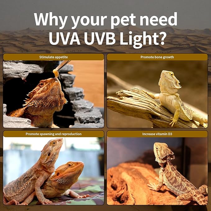UVB Bulbs 8W 10.0,Reptile UVB Light LED Bulbs for Bearded Dragon,Turtle,Tortoise,Lizard,Gecko,Chameleon,Snake,Frog Tank