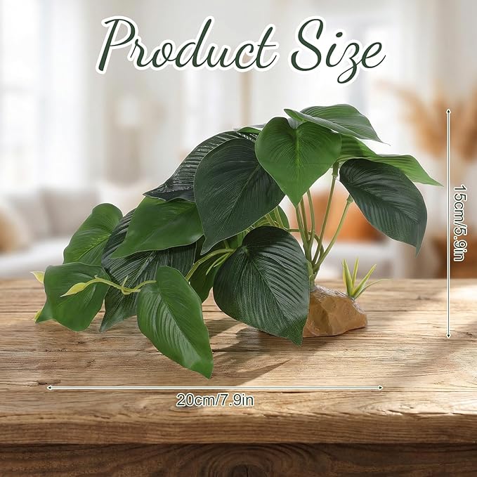 Artificial Reptile Terrarium Plants, Artificial Plant for Terrarium Fake Reptile Plants for Terrariums Plant with Suction Cup Habitat Accessories