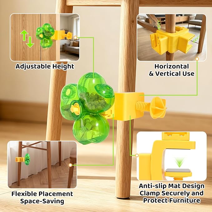 Cat Toy for Indoor Cats, Clover Shape Treat Dispenser,Interactive Puzzle cat Toy for IQ Training,Enrichment Toys as Gifts for Pupies???Cats,Dogs - Image 6