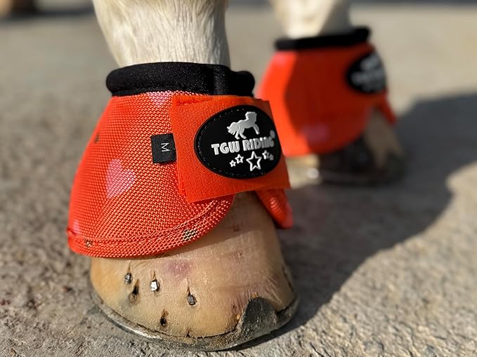 TGW RIDING 2520D Horse Bell Boots No-Turn Horse Bell Boots, Equine Ballistic Hoof Overreach Bell Boot, Pair