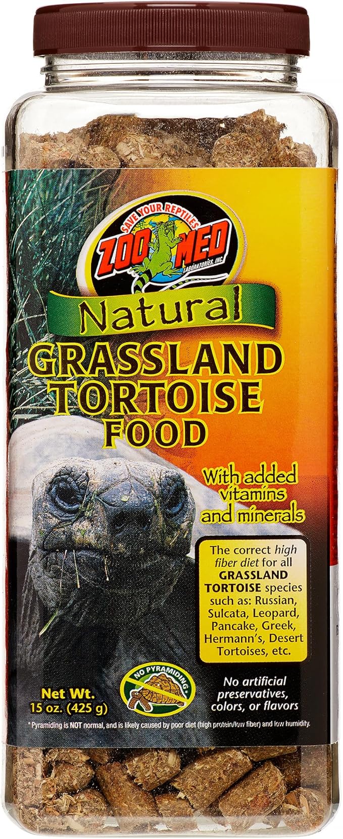 Zoo Med Natural Grassland Tortoise Food 15 oz - Pack of 3