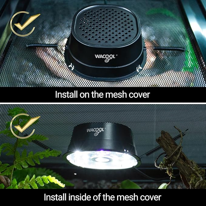 Wacool LED UVB Light for Reptiles, Dimming UVA UVB Reptile Light, 6W UVB Bulb with Adjustable Brightness, UVB5.0 & UVB10.0 Modes for Bearded Dragon, Gecko, Lizard, Turtle, Snake