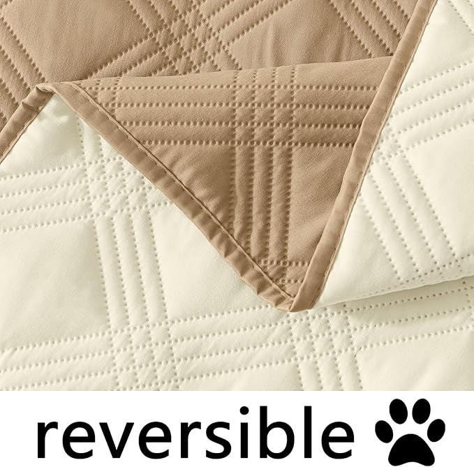 hyha Waterproof Dog Blanket, Reversible Pet Bed Blanket, Soft Sofa Couch Cover for Dogs Washable, Waterproof Pet Couch Covers for Sofa Puppy Cats Furniture Protector(40"x70", Camel/Beige)