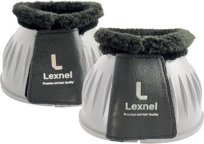Rubber Bell Boots, Durable Bell Boots for Horse – Superior Hoof Protection and Comfort (1 Pair) (Grey, X-Large)
