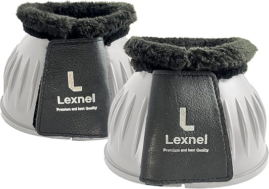 Rubber Bell Boots, Durable Bell Boots for Horse – Superior Hoof Protection and Comfort (1 Pair) (Grey, X-Large)