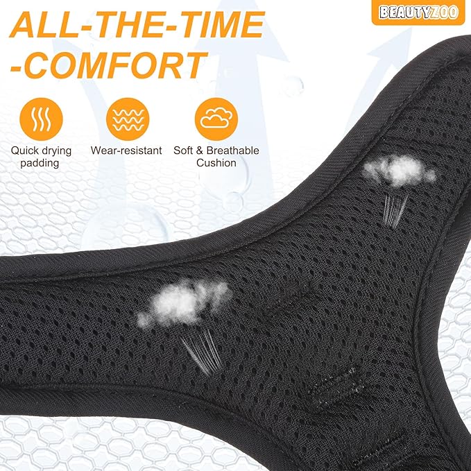BEAUTYZOO No Pull Dog Harness Medium,Adjustable Dog Harness and Leash Set -Easy Wearing with 3 Buckles/Control Handle,No Choke Soft Padded Reflective Pet Vest for Training Walking Hiking, M