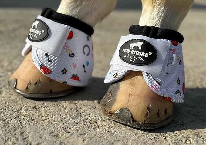 TGW RIDING 2520D Horse Bell Boots No-Turn Horse Bell Boots, Equine Ballistic Hoof Overreach Bell Boot, Pair