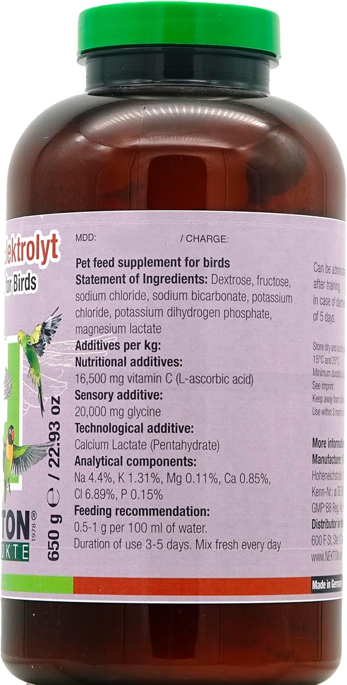 NEKTON-Elektrolyt Hydration and Recovery Supplement for Birds 650g / 22.93oz