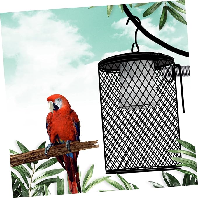 Reptile Scald Lamp Shade for Heating Lamp Easy Installation Incubator Cage Accessory Protects Pets from Burns Suitable for Reptile Tanks and Parrot Cages US Plug