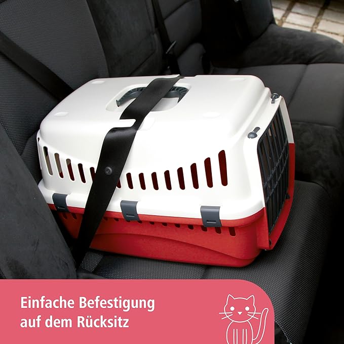 Kerbl Transport Box Expedion with Plastic Door, 45 x 30 x 30 cm, Creme/Bordeaux