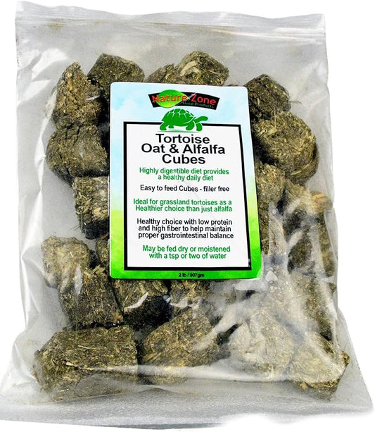 Nature Zone Tortoise Oat & Alfalfa Cubes 2 lb, for Grassland, Desert, Tropical, Forest, Tortoises