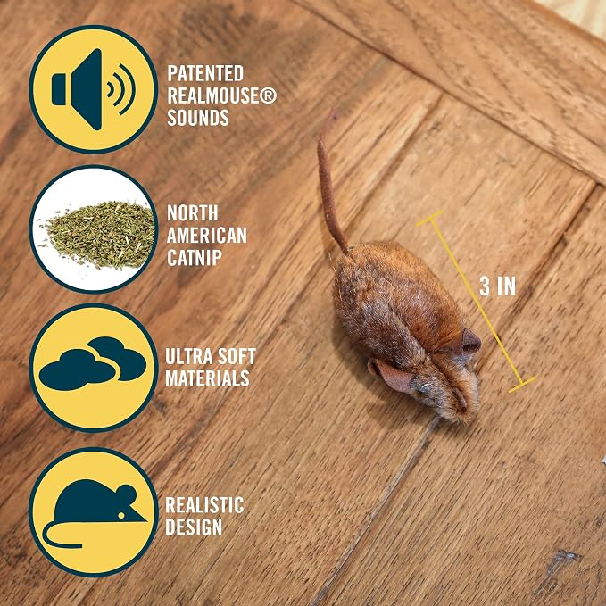 OurPets Play-N-Squeak Mouse Hunter Cat Toys with Catnip - Image 2