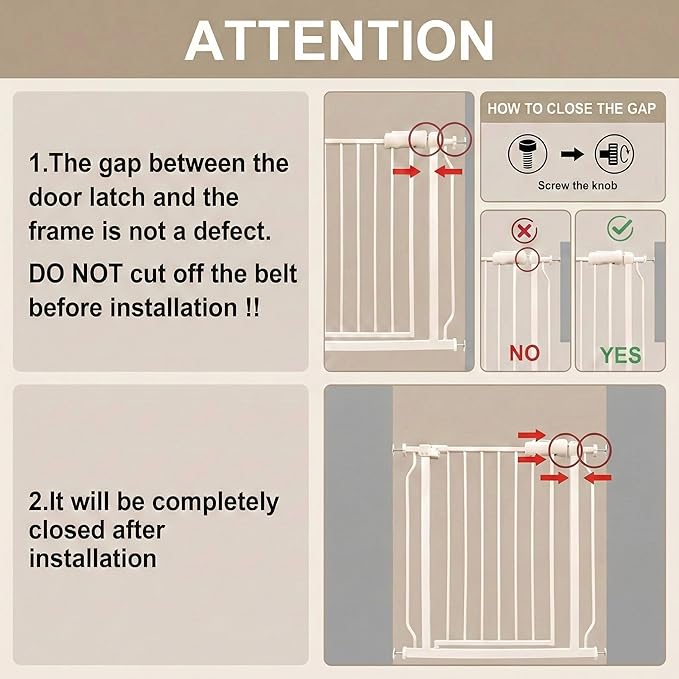 Extra Wide Baby & Dog Gate 62-67 Inch, Pressure Mounted No Drilling, Adjustable Indoor Safety Gate for Stairs & Wide Doorways - Metal Design for Kids and Pets, White