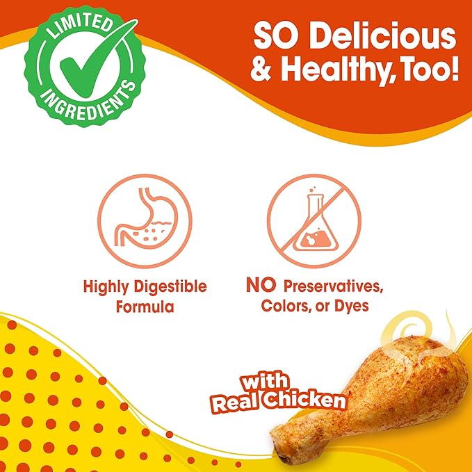 Nylabone Nubz Natural Dog Chew Treats for Large Dogs, Long Lasting Dog Chew Bones Made in the USA, Chicken Flavor Breath Freshener Dental Chews, Large Dog Bones For Dogs Over 30 lbs. (40 Count)