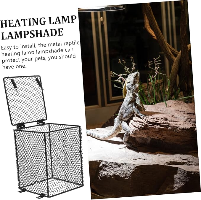 GALPADA Reptile Heat Lamp Mesh Cover Lampshade for Bird Cage Reptile Box Protects Pets from Burns Easy to Install for Turtles Lizards and Birds