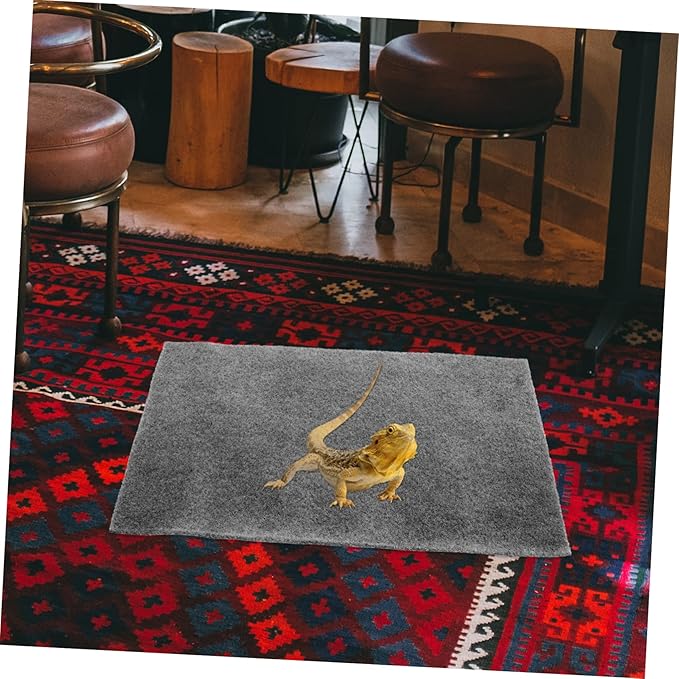 Totority 2pcs Wear-Resistant Reptile Mat for Household Tortoise and Snakes Gray Moisture Absorbing Bedding Convenient Terrarium Use