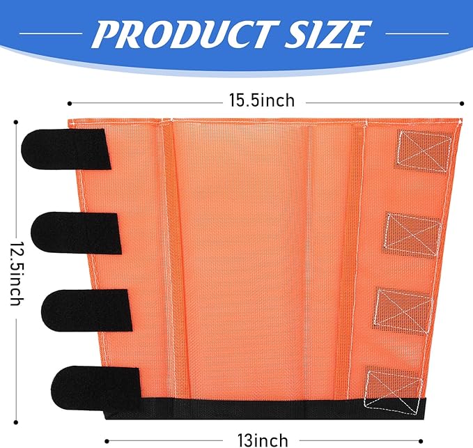 Set of 8 Mesh Fly Boots for Horse Breathable Mesh Horse Boots Protective Loose Wraps Adjustable for Preventing Legs Reduces Flies and Mosquitoes Bites(Blue, Orange,Yearling)