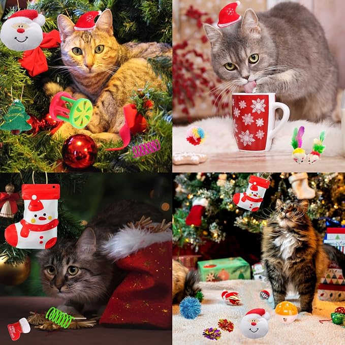 Christmas Cat Toys 19 PCS, Stocking Assorted Gifts for Indoor Cats - Image 3