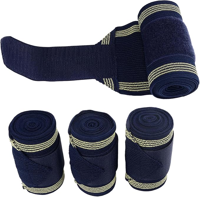 CDQL 4Pcs Horse Leg Wraps - Lightweight an Comfortable Horse Polo Leg Wraps - Soft Polyester Polo Wraps - Stable Supplies Equestrian Boots - Equestrian Accessories
