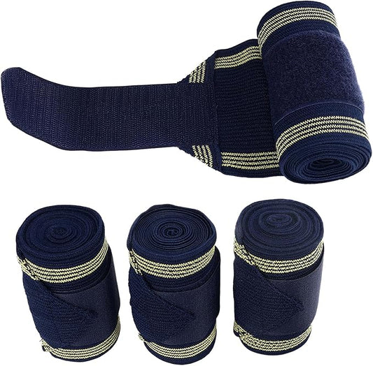 CDQL 4Pcs Horse Leg Wraps - Lightweight an Comfortable Horse Polo Leg Wraps - Soft Polyester Polo Wraps - Stable Supplies Equestrian Boots - Equestrian Accessories