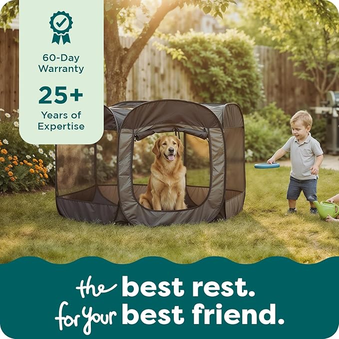 FurHaven Portable Pet Playpen for Dogs & Cats, Extra Large Indoor Kitten Playpen with Mesh Sides, Foldable Dog Playpen for Small Dogs, Pop Up Travel Dog Pen, X-Large, Gray Pebbles