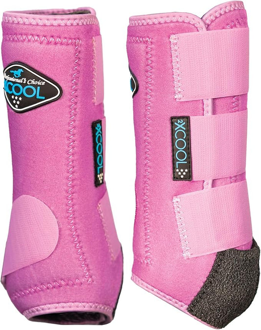 Professional's Choice 2XCOOL Sports Medicine Horse Boots | Protective & Breathable Design for Ultimate Comfort, Durability & Cooling in Active Horses | 2 Pack Large Orchid