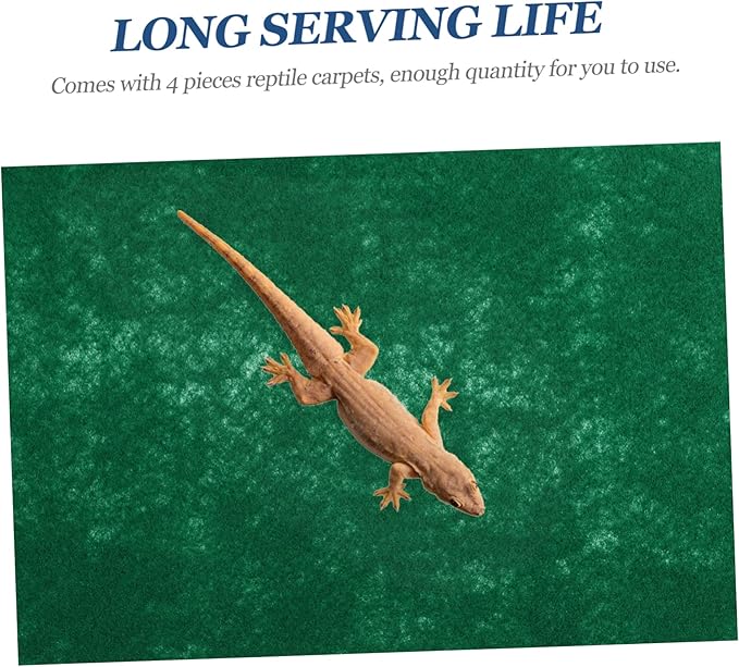 4pcs Reptile Carpet Substrate Mat for Lizard Snake Turtle Absorbent Non-Abrasive Bedding for Terrarium for Control and Comfort