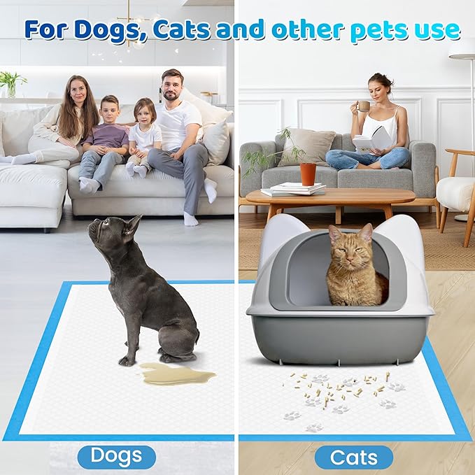 Upgrade Leak-Proof Pet Training and Puppy Pads, Jumbo Pee Pads for Dogs with Thicken Polymer Heavy Absorbency, Quick Dry Disposable Pee Pads for Cats Dogs (150, Regular 30''x36'')