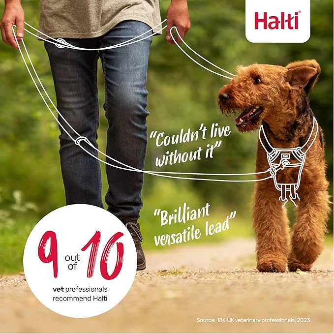 Halti Training Leash - Multifunctional Double-Ended Dog Leash, Ideal for Anti-Pulling Dog Training. Lightweight, Soft & Durable. Suitable for Medium to Large Dogs & Puppies (Size Large, Red, 2m)