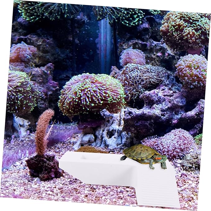 Kisangel Turtle Basking Platform Ramp Medium Aquatic Turtle Terrace for Tank Habitat Accessory Promoting Sunlight Easy Installation