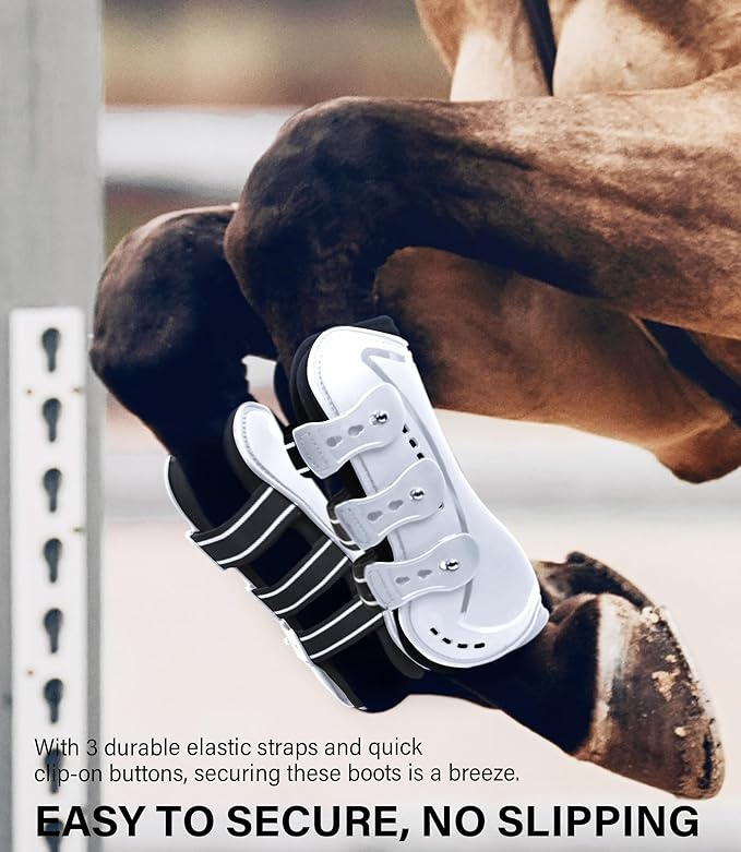 Horse Tendon Boots, Fetlock Boots & Open Front Boots for Jumping, Set of 4, Horse Protection Leg Guard