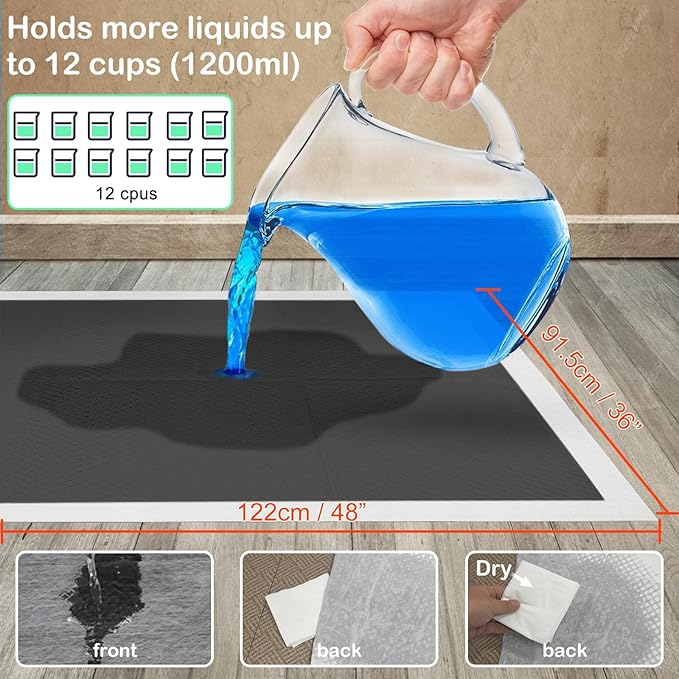 ELEGX Extra Large 48"x36" 30 Pcs Odor-Control Super Absorbency Charcoal Pee Pads for Dogs,Leak-Proof Pet Training Pee Pads,Thicken Disposable Potty Pads Puppy Training Pads for Cats Rabbits