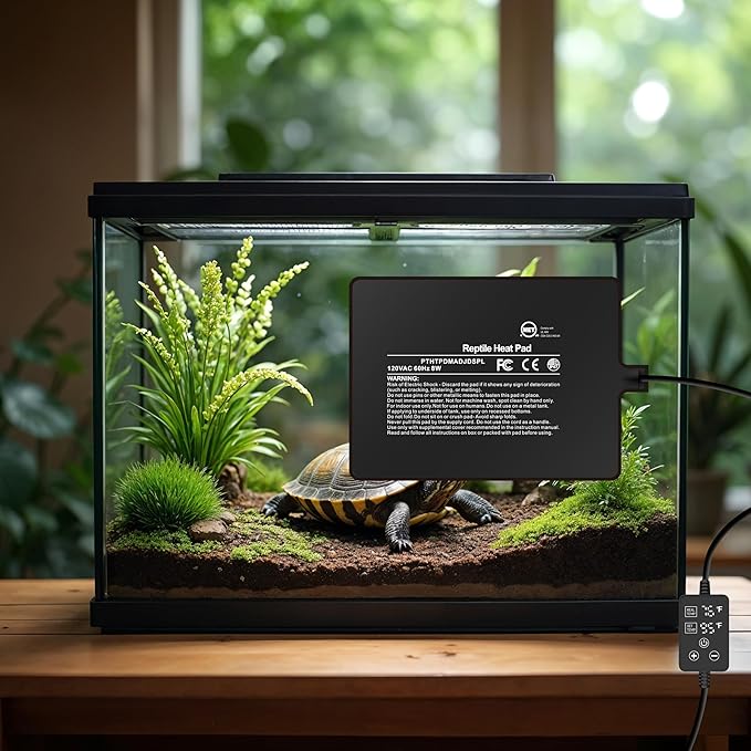 Simple Deluxe 8X12 Inch 16W Reptile Heating Pad with Adjustable Thermostat Under Tank Terrarium Heating Mat for Turtles, Lizards, Frogs, and Other Reptiles, 2 Pack