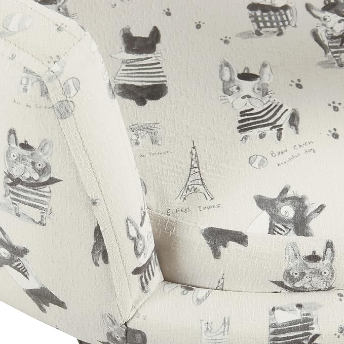 HomePop Home Decor | Upholstered Curved Pet Bed | Luxury Cat & Dog Beds & Furniture | Round Pet Bed Created with Stain Resistant Fabric, Cream and Gray, Medum