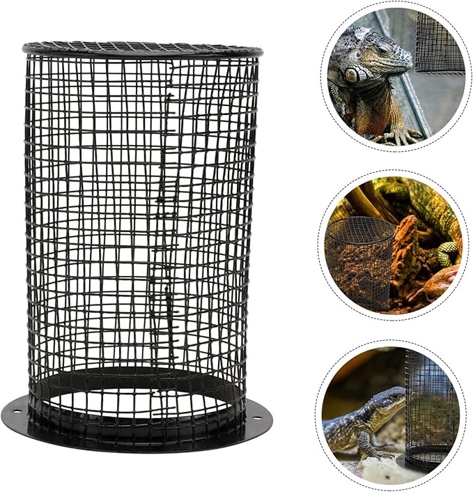 TEHAUX 1Pc Lampshade for Heating Round Scalding Cover for Climbing Boxes for Reptile Habitats Easy to Install with Four Screws Reptiles from Burns