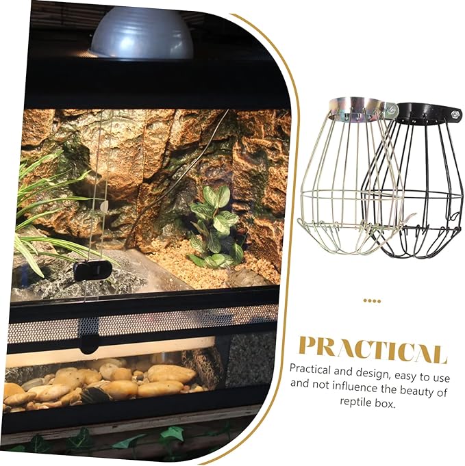 2pcs High Strength Art Lamp Shade Easy Install Scald Lamp Cover for Reptile Box