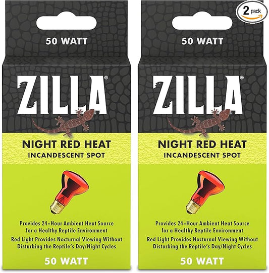 Zilla Incandescent Spot Bulb, for Nocturnal Reptile Species, Night Red (Pack of 2)