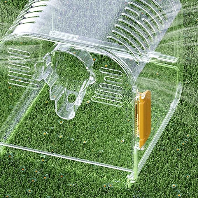 Small Bird Cage Travel Carrier Cage Foldable Bird Aviary Portable Flight Birdcage Budgie Cage with Food Box Parrot Cage Bird Carrier(Yellow)