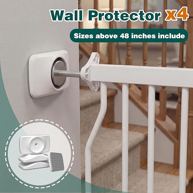 Baby Gate Extra Wide Fits 62.2"-71.65" Inch Opening - Dog Pet Gate for Doorways Stairs No Drilling Pressure Mounted - Large Child Safety Indoor Outdoor White