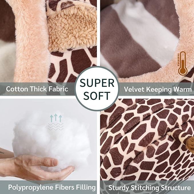 JanYoo Warmer Hedgehog Supplies Toys House Cage Accessories Bed Sleeping Bag (L,Giraffe)