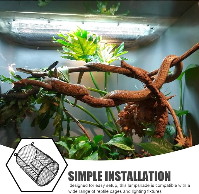 Removable Lampshade for Reptile Cage Heat Lamp Grille for Leopard Gecko Reptile Pet Heating Lamp Cover