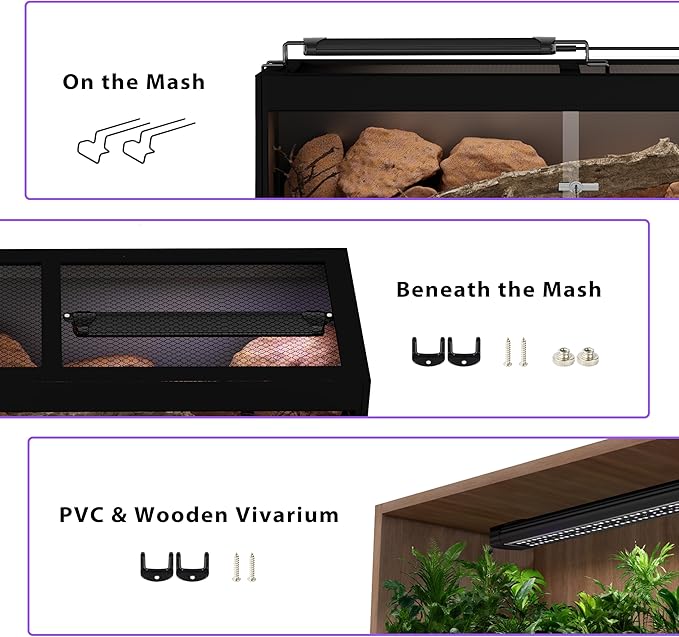 9W LED UVB Light for Reptiles, 7,000 Hrs Lifespan Full Visible Spectrum Lighting, UVB & UVA Reptile Light Fixture with Dimming Controller, UVB Light Bar for Bearded Dragons, Snakes, Turtles, Gecko