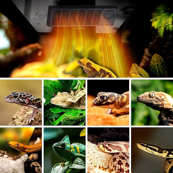 Oiibo Reptile Heat Panel Adjustable Temperature 60W Reptile Heater for Terrariums, Energy Efficient & Non-Light Reptiles Heating Plate for Snakes,Crested Gecko,Leopard,Turtles